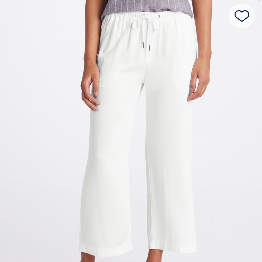 Woven Crop Wide Leg Pant